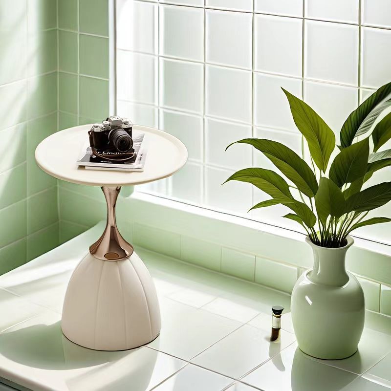 Scandinavian Lotus Stainless Steel Side Table