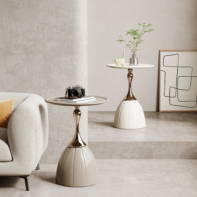 Scandinavian Lotus Stainless Steel Side Table