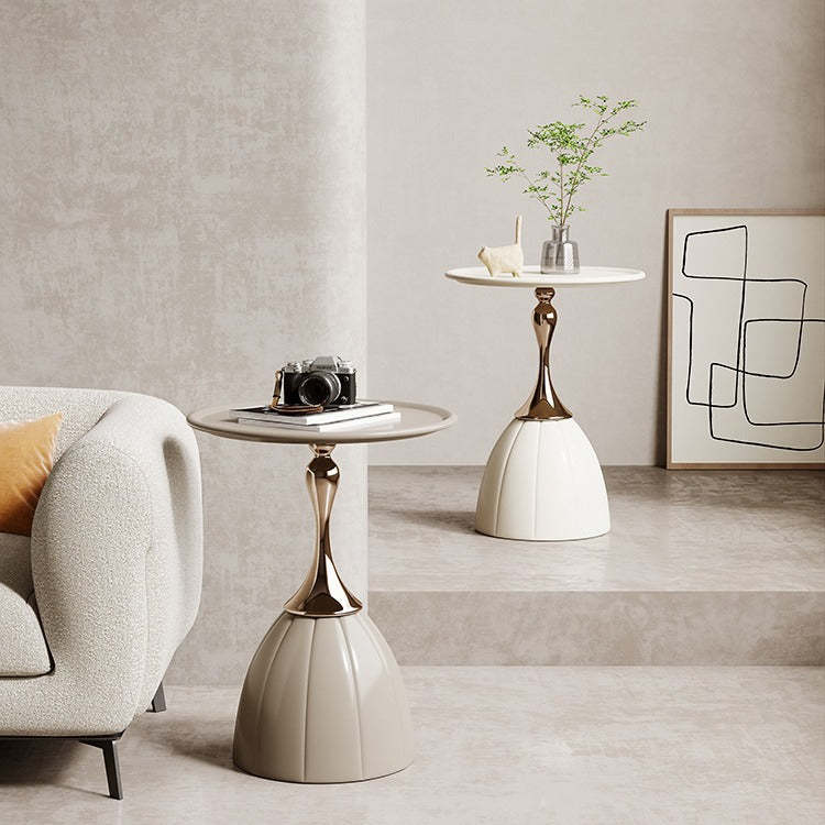 Scandinavian Lotus Stainless Steel Side Table