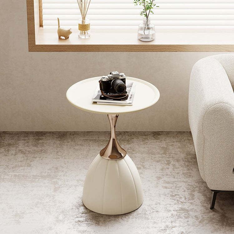 White steel lotus stainless end & side tables - nordic