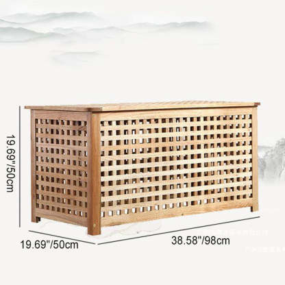 Scandinavian Lattice Wood 2-Tier Side Table