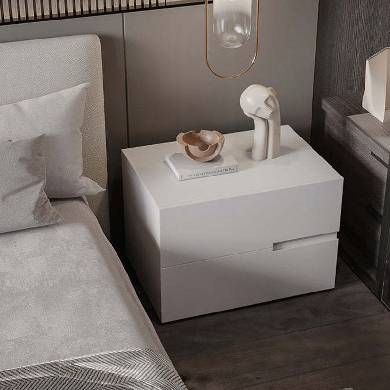 Minimalist Solid Wood 2-Drawer Nightstand