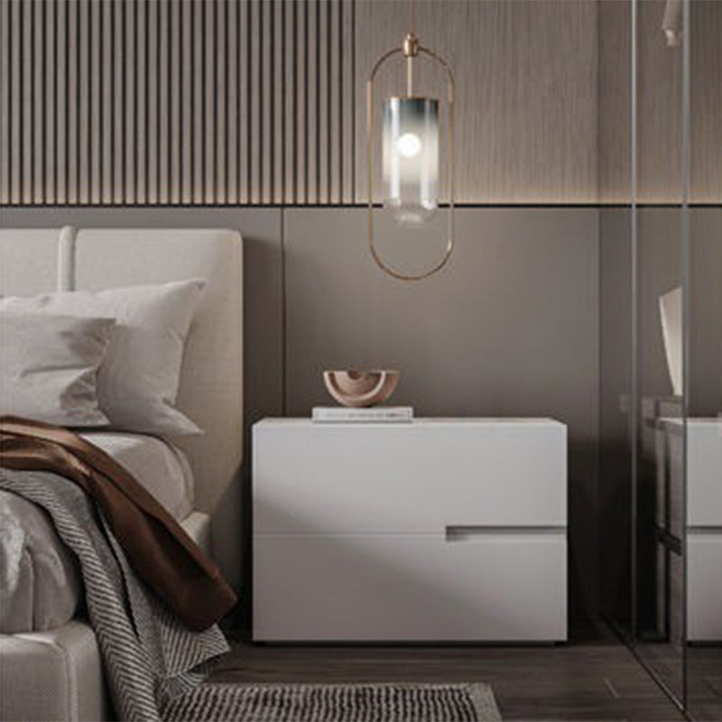 Minimalist Solid Wood 2-Drawer Nightstand