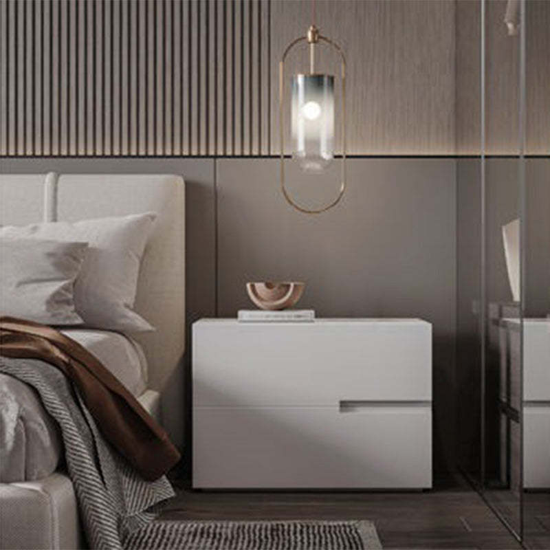Minimalist Solid Wood 2-Drawer Nightstand