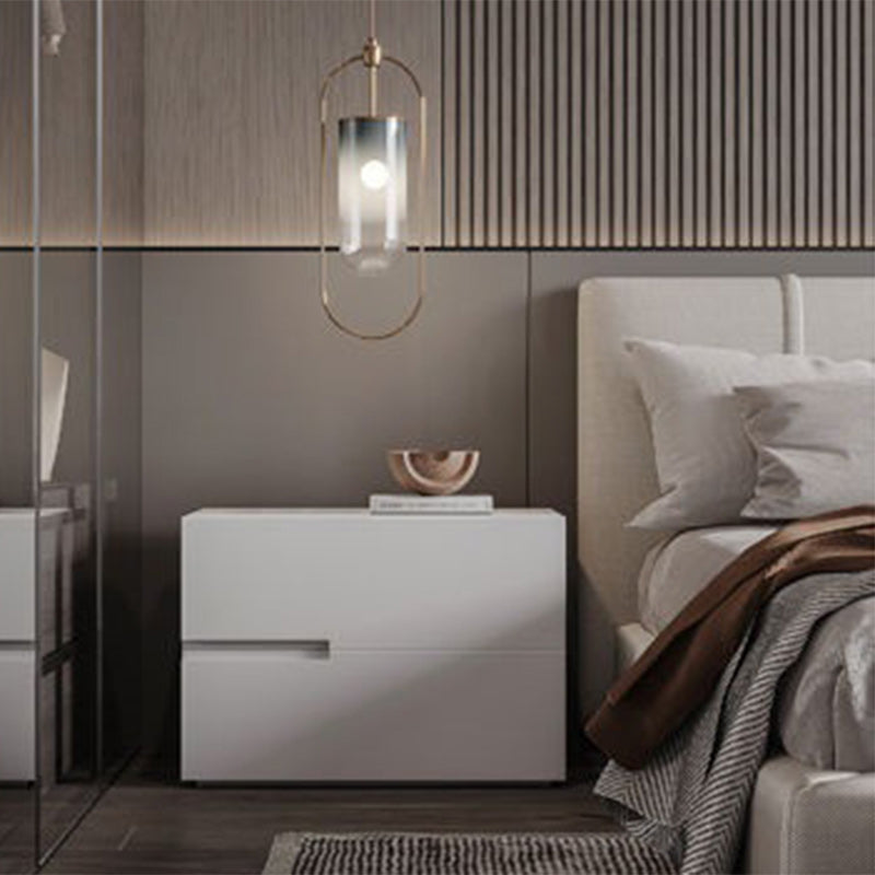 Minimalist Solid Wood 2-Drawer Nightstand