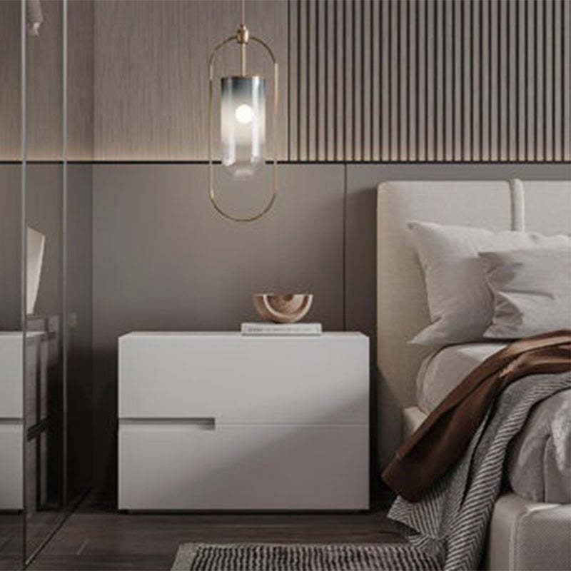 Minimalist Solid Wood 2-Drawer Nightstand