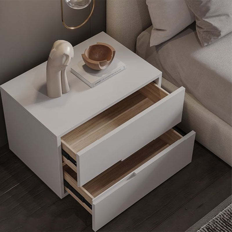 Minimalist Solid Wood 2-Drawer Nightstand