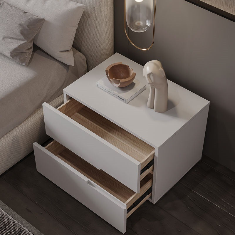 Minimalist Solid Wood 2-Drawer Nightstand
