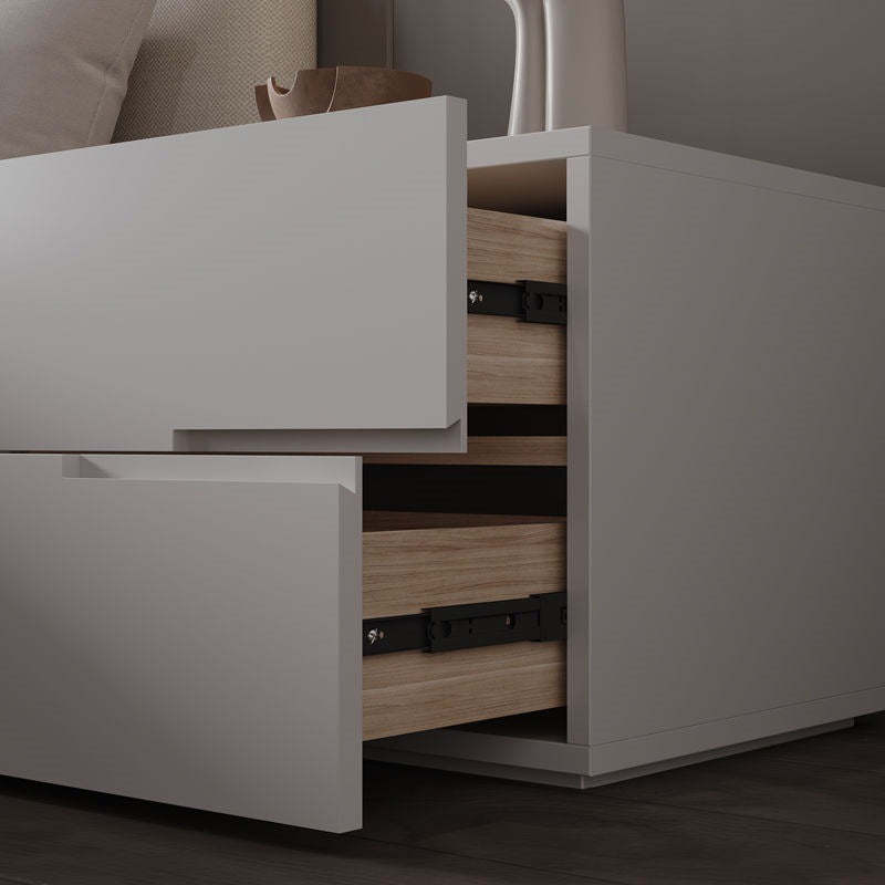 Minimalist Solid Wood 2-Drawer Nightstand