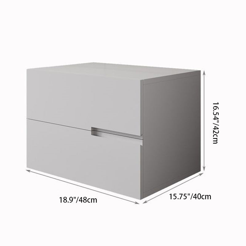 Minimalist Solid Wood 2-Drawer Nightstand