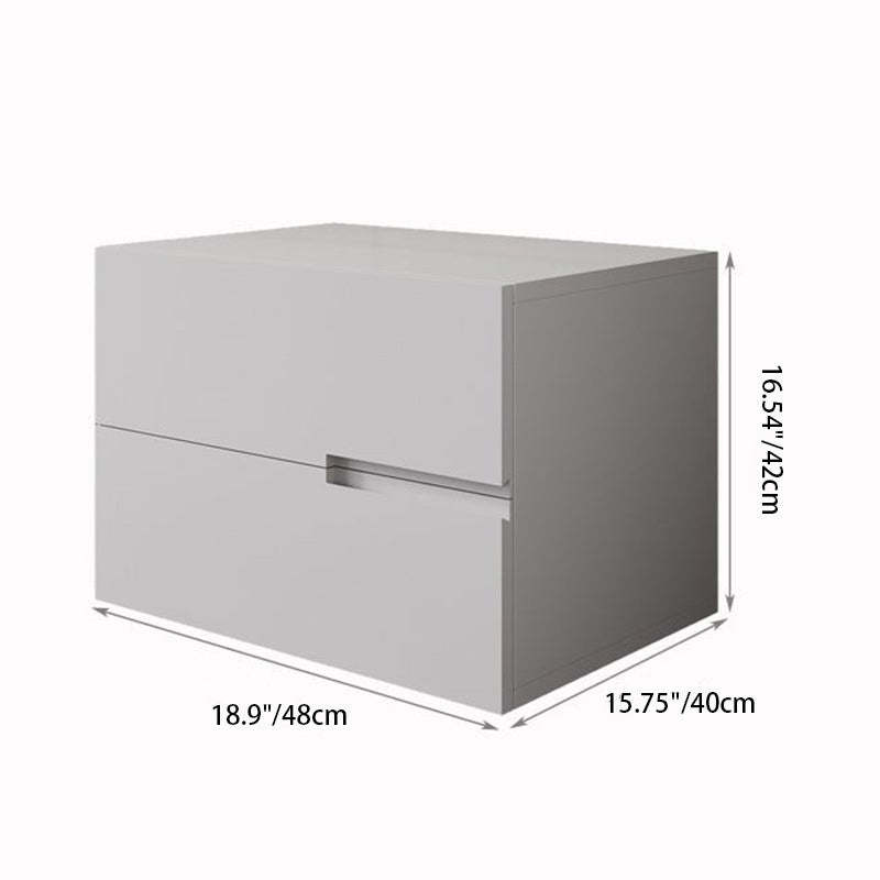 Minimalist Solid Wood 2-Drawer Nightstand