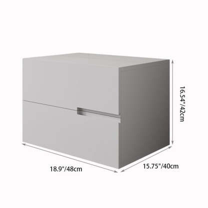 Minimalist Solid Wood 2-Drawer Nightstand