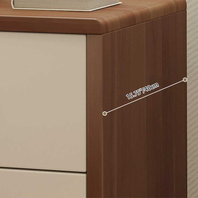 Minimalist Solid Wood Iron 2-Drawer Nightstand — Grey
