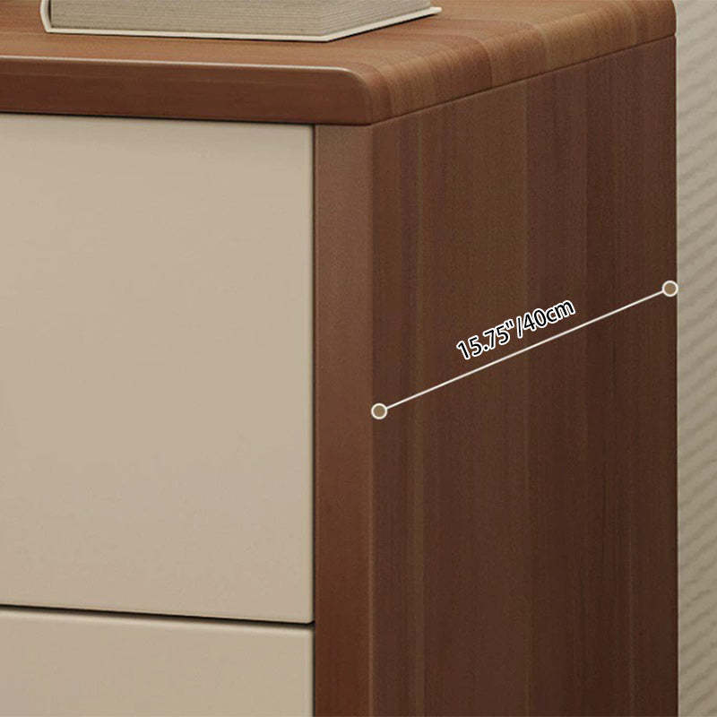Minimalist Solid Wood Iron 2-Drawer Nightstand — Grey