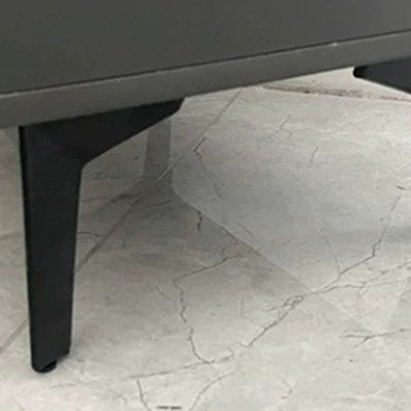 Minimalist Solid Wood Iron 2-Drawer Nightstand