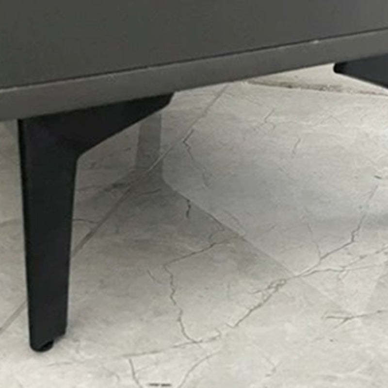 Minimalist Solid Wood Iron 2-Drawer Nightstand
