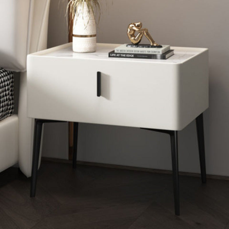 Modern Marble Leather Wood Nightstand