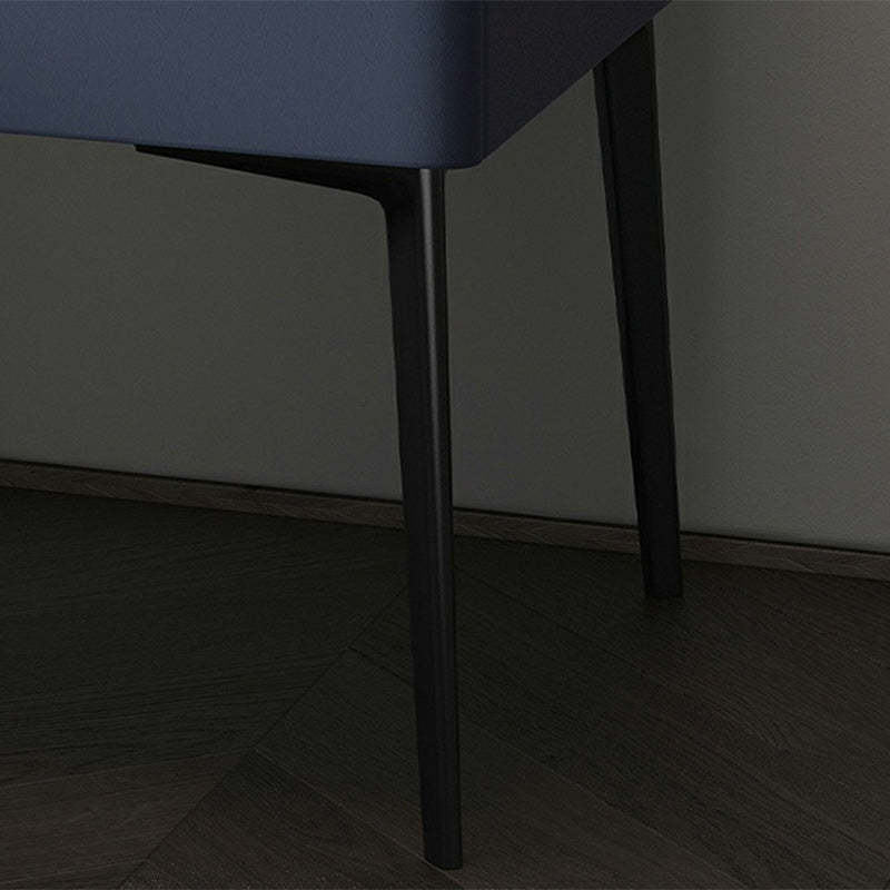 Modern Marble Leather Wood Nightstand — Deep Grey