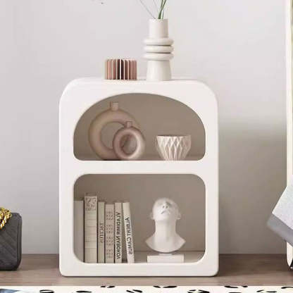 Minimalist Arched 3-Tier Nightstand — White