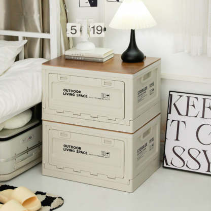 Minimalist Solid Wood Cabinet Nightstand — White