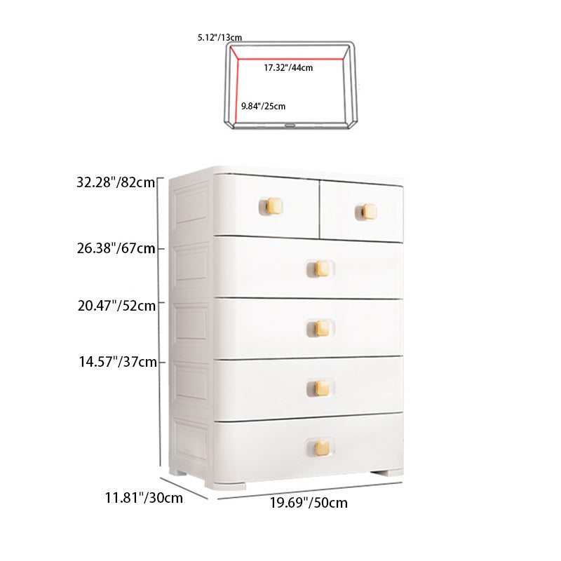 Minimalist 5-drawer glass wood nightstands