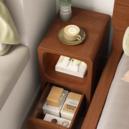 Chinese Solid Wood 1/2-Drawer Nightstand