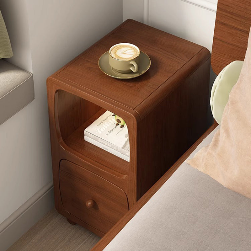 Chinese Solid Wood 1/2-Drawer Nightstand