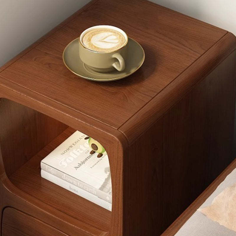Chinese Solid Wood 1/2-Drawer Nightstand