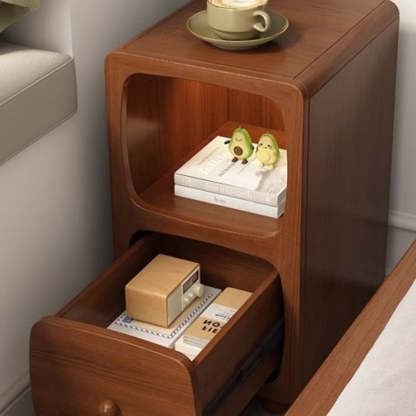 Chinese Solid Wood 1/2-Drawer Nightstand