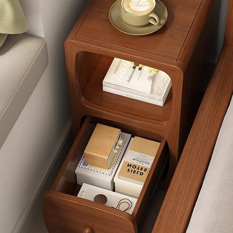 Chinese Solid Wood 1/2-Drawer Nightstand