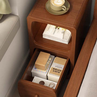 Chinese Solid Wood 1/2-Drawer Nightstand
