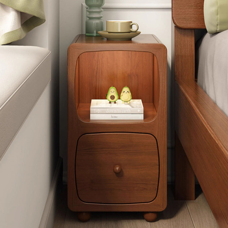 Chinese Solid Wood 1/2-Drawer Nightstand