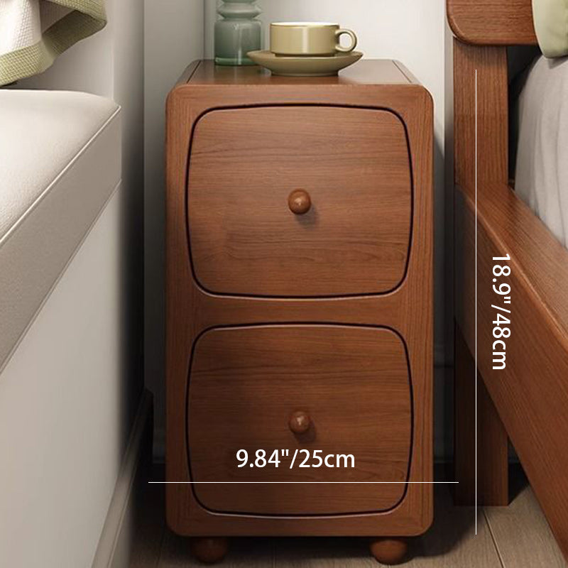 Chinese Solid Wood 1/2-Drawer Nightstand