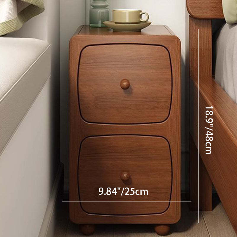 Chinese Solid Wood 1/2-Drawer Nightstand