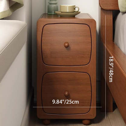 Chinese Solid Wood 1/2-Drawer Nightstand