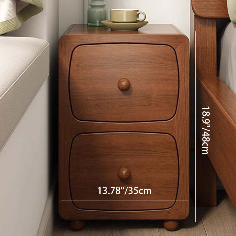 Chinese Solid Wood 1/2-Drawer Nightstand