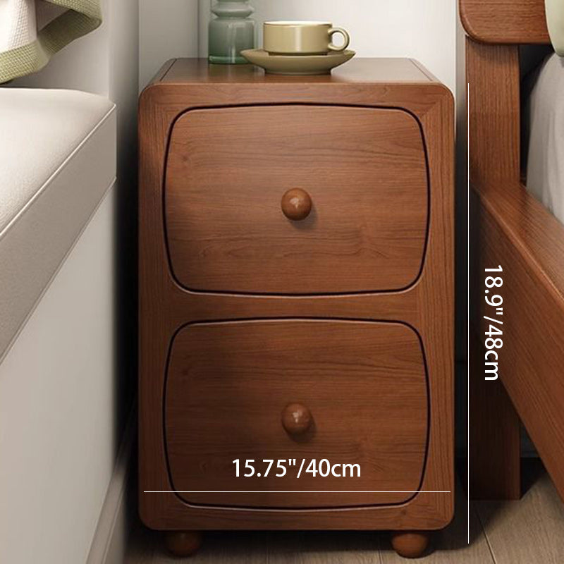 Chinese Solid Wood 1/2-Drawer Nightstand