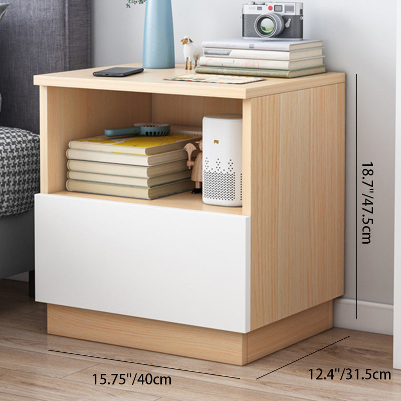 Lighom minimalist 1-drawer metal wood nightstands