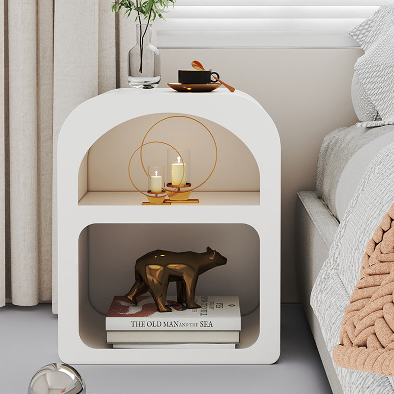 Scandinavian Half-Round Faux 3-Tier Nightstand