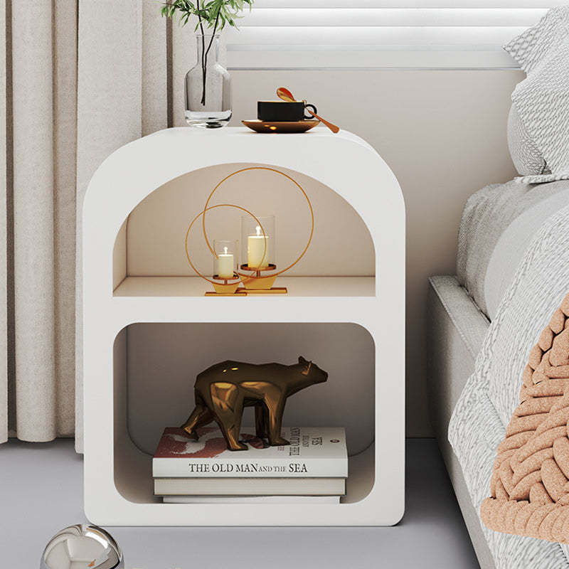 Lighom nordic 3-tier half-round black nightstands in wood