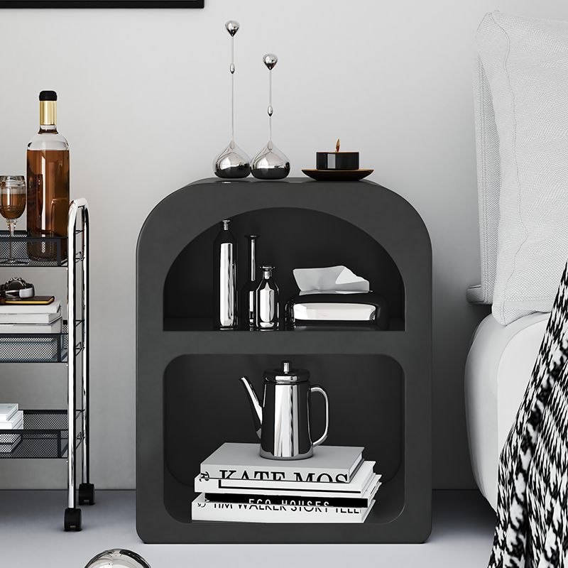 Scandinavian Half-Round Faux 3-Tier Nightstand