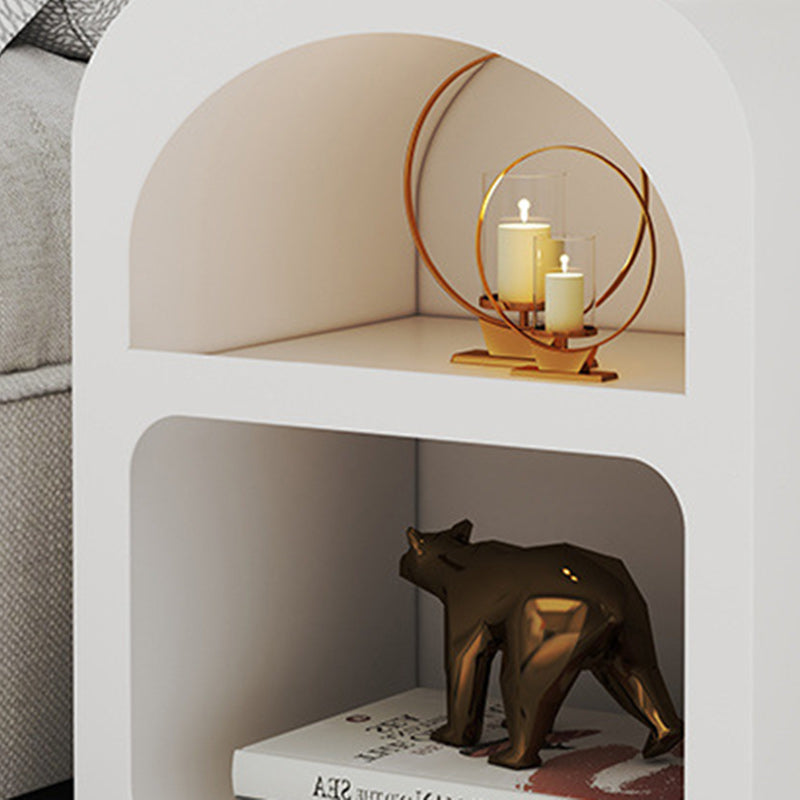 Scandinavian Half-Round Faux 3-Tier Nightstand