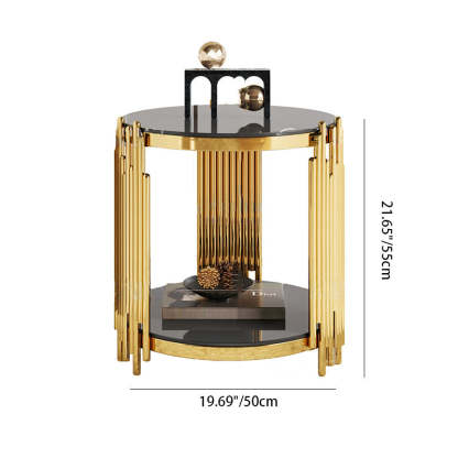 Scandinavian Glass 2-Tier Cylinder Coffee Table
