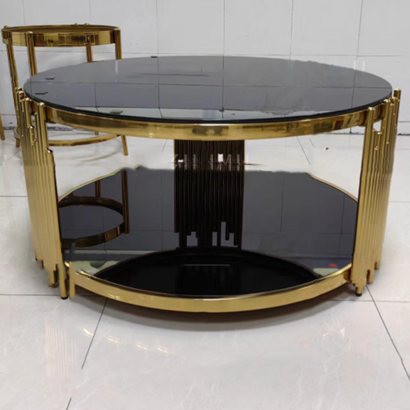 Scandinavian Glass 2-Tier Cylinder Coffee Table