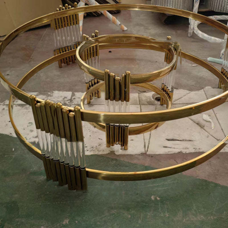 Scandinavian Glass 2-Tier Cylinder Coffee Table