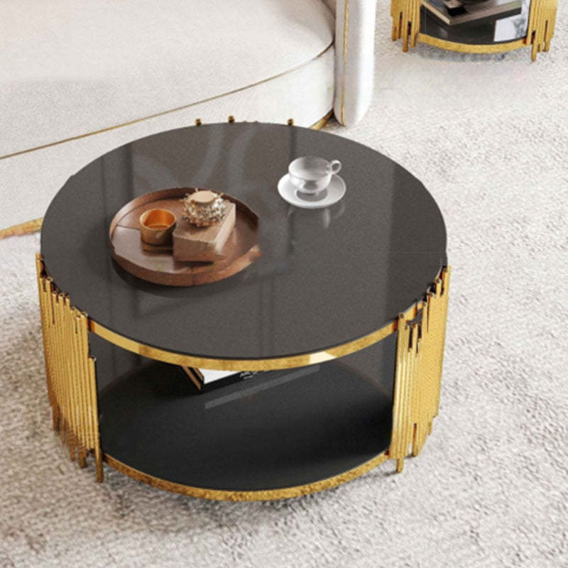 Scandinavian Glass 2-Tier Cylinder Coffee Table