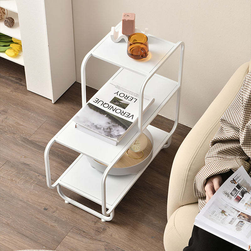 Scandinavian Iron 3-Tier Side Table — White