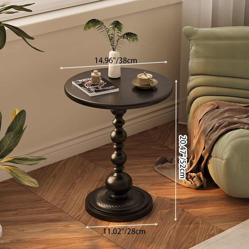 Vintage Orb Cylinder Iron Side Table — White