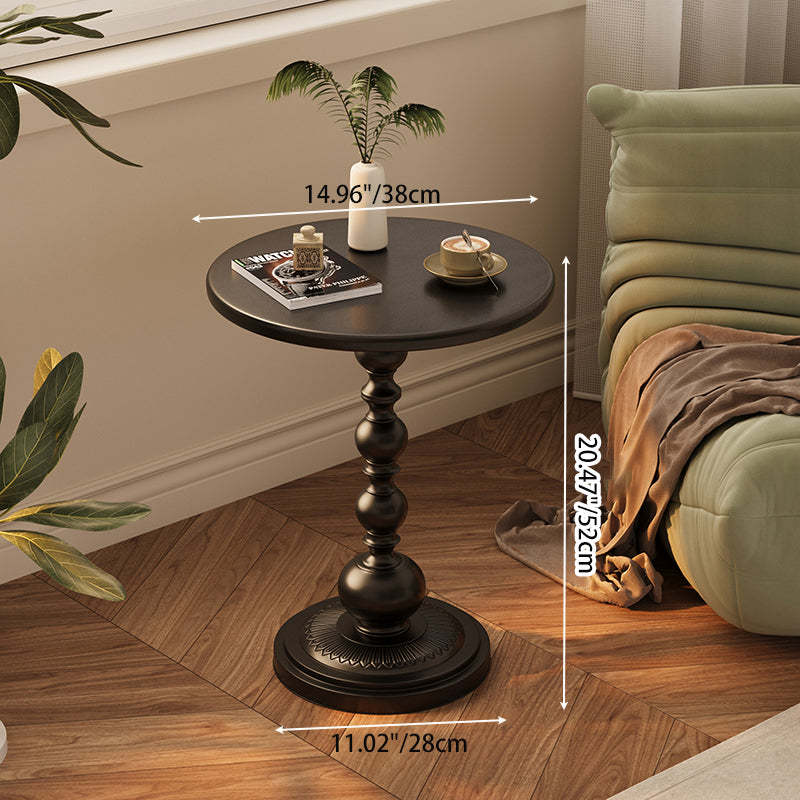 Vintage Orb Cylinder Iron Side Table — White