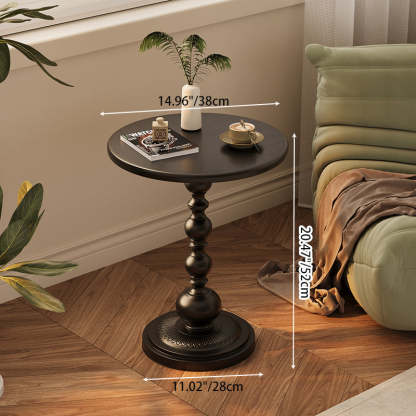 Vintage Orb Cylinder Iron Side Table — White